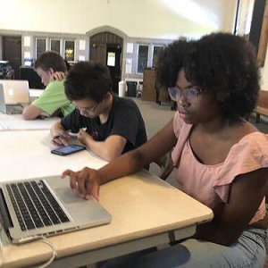 Students on computers